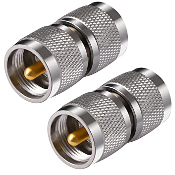 Vecys 2 Pezzi Adattatori UHF PL-259 UHF Maschio a SO-239 Maschio Adattatore Cavo Coassiale Connettore per Radioamatori