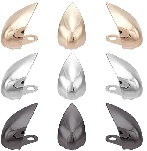 GORGECRAFT 3 paires de Chaussures Pointues Protecteur 3 couleurs Chaussure Orteil Tête Métal Protecteur Rond Creux Talon Haut Pointe Pointu Capuchon Couverture Chaussure Décoration Breloques
