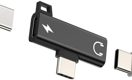 Adaptador USB C a Jack Auricular(2 en 1)Cable auricular cargador adaptador doble toma tipo C DAC Audio Auriculares compatibles para Huawei Xiaomi Redmi Google Samsung Cable Auxiliar Splitter