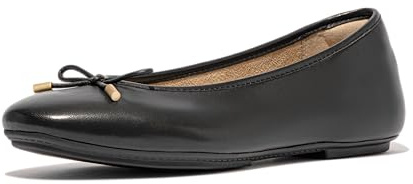 Fitflop DELICATO Bow Soft Leather Ballet Flats Black