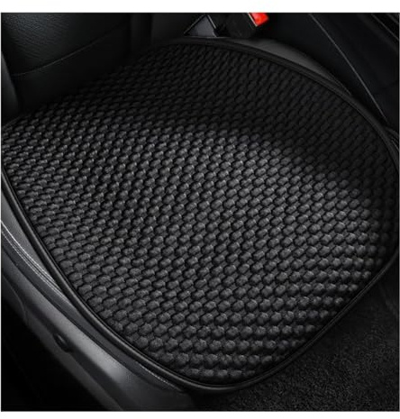 JNNJ 2 Stück Universal Autositzauflagen Vordersitzbezug Weich Kissen Rutschfest für Auto Innenraum Sitzbezug Matte (Schwarz)