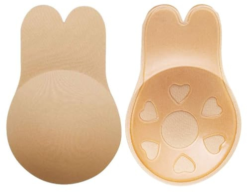 EIHI Sujetador Adhesivo Push Up Invisible de Silicona, Reutilizable y Lavable para Mujer, 2 Piezas