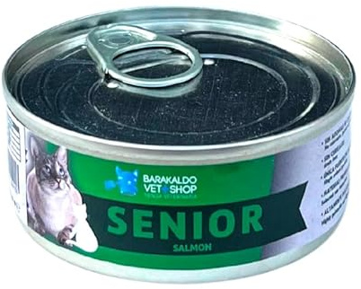 BVS Vet Shop | Pâté au Saumon sans céréales pour Chats âgés | Aliment Complet Riche en oméga 3. Favorise Les Fonctions cérébrales | 6 portions de 85 g
