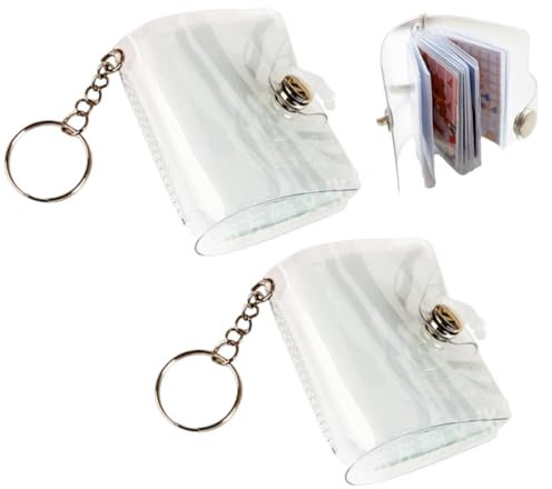 VOMZIKL Mini Album Fotografico Portachiavi Trasparente con 20 Tasche