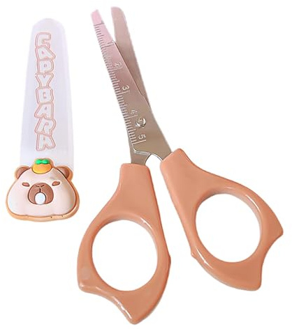 Forbici per bambini, Capybara Scissors – Capybara forbici rotonde di sicurezza, piccoli accessori taglienti, attività multifunzione per bambini con manico antiscivolo