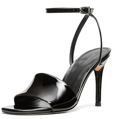 Michael Kors Women's Elyse Heeled Sandal, Black/Patent Leather, 8 UK