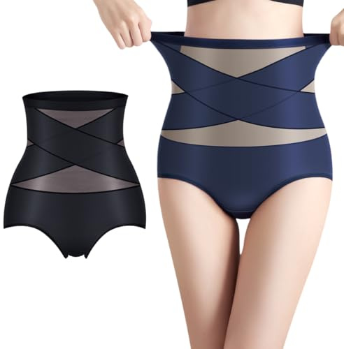 Bragas Fajas Reductoras Mujer Abdomen, Bragas Altas Mujer Adelgazante | Braguitas Ropa Interior Shapewear, Transparente de Seda Hielo (Mida su Cintura Antes de ordenar)
