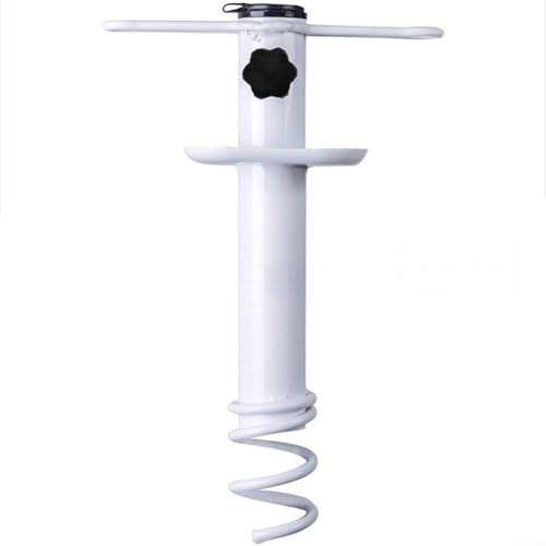 HavenDomicile Anclaje de arena para sombrilla de playa, soporte para paraguas con tornillo de 3 espirales, hierro resistente para postes de hasta 1.26 pulgadas para hierba de arena