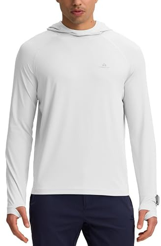 Pioneer Camp Sweat à capuche UPF 50+ pour homme comme t-shirt de protection UV – Rashguard d'extérieur à séchage rapide pour les sports nautiques, la pêche et l'été avec trou pour les pouces