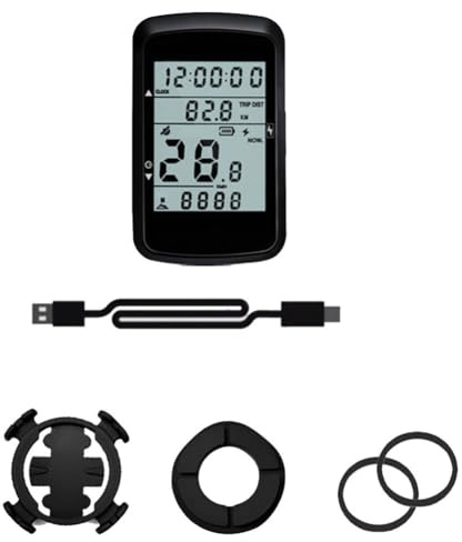Vibsky Computer per bicicletta GPS wireless, 2,4 pollici, grande display, contachilometri da ciclismo con batteria da 1200 mAh, 28 ore di autonomia, ricarica di tipo C, navigazione multi-sistema per