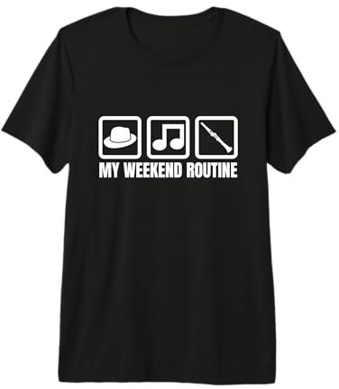 Clarinettiste Passionné de Clarinette du Week-End T-Shirt Haut de Gamme