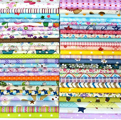 200Pcs Baumwollstoff Patchwork Stoffe DIY Gewebe Quadrate Baumwolltuch Stoffpaket zum Nähen mit vielfältiges Muster 15x15cm