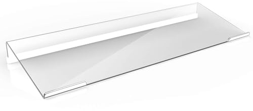 Richboom Clear Acrylic Tilted Computer Keyboard Holder for Easy Ergonomic Typing, Upgraded Version, Keyboard Stand with Silicone Anti-Slip Case for Office Desk, Home, School, Clear