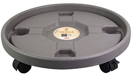with Wheels, 36CM Heavy Duty Plant Pot Trolley with Brake Wheels, Plant Pallet Caster with Wheels, Plant Pot Stand, Plant Roller Base Flower Pot Mover for Indoor Outdoor Home Garden
