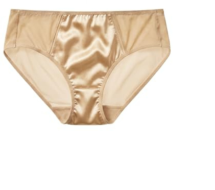 SilRiver Donna Seta Spandex Panty Slips Viaggio Hipster Bikini Intimo Traspirante Estate Mutande, Fiocchi d'avena, S
