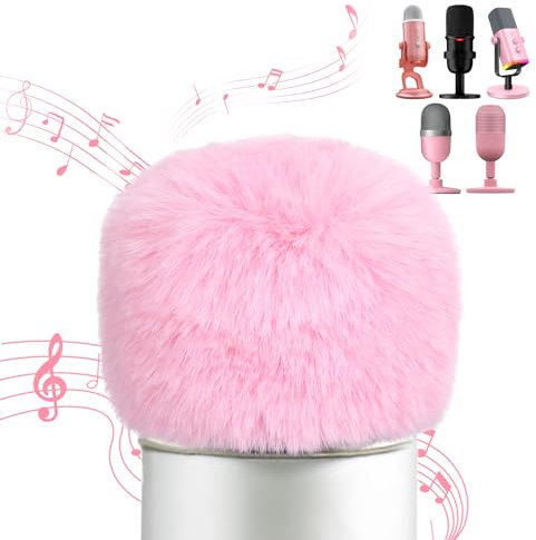 YOUSHARES Filtro Antipop para Micrófono Blue Yeti, Funda Micrófono | Paravientos de Micrófono | Furry Parabrisas para HyperX SoloCast/Yeti/Nano/Fifine AM8/Razer Seiren Mini y más Micrófonos USB (Rosa)