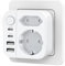 OUFUYU Mehrfachsteckdose 6-in-1 mit USB, Doppelstecker mit 2 USBA und 2 USBC Steckdose, Wandsteckdose mit Schalter (3680W/16A), Mehrfachstecker für Zuhause/Büro/Reisen