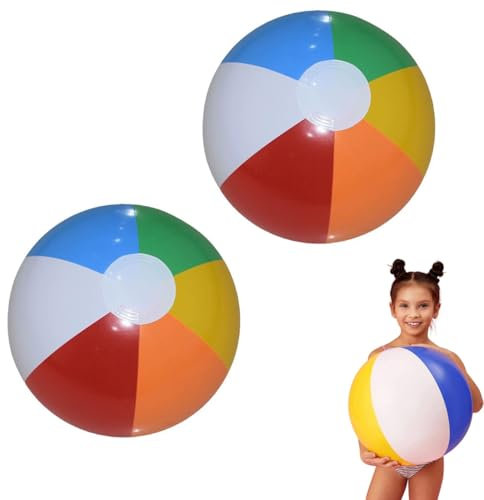 OUDQFCJ 2 pièces Ballon de plage gonflable 22cm Coloré Ballon de plage gonflable Petite piscine Plage Jouet Ballon pour enfants
