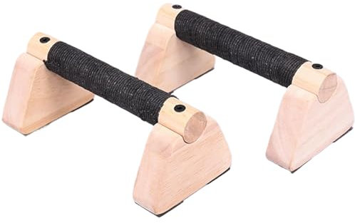 2X Hölzerne Parallettes, Push Up Bar, Push Up Stand | Bars Push -up -Griffe Rutschfest Robuste Liegestützgriffe Kraftstraining Vollständige Planche & Dips Mit Nicht Rutschenden Ergonomischen Griffen