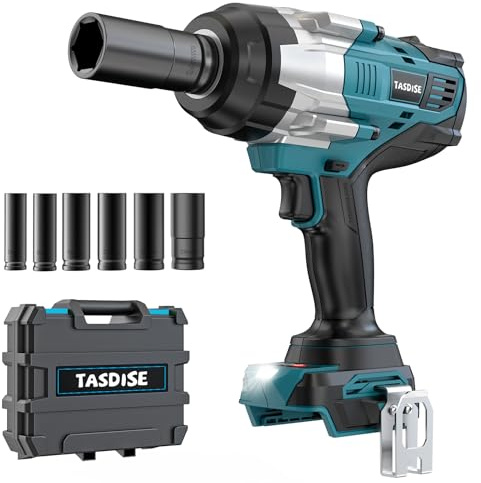Trådlös slagskruvdragare kompatibel med Makita 18 V (utan batteri) – 2 300 N.m, 1/2 tum borstlös roterande slagskruvdragare med 4 växlar, LED-ljus och 6 slagnycklar