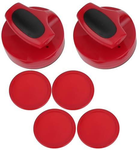 Rengue 94 Mm Bordshockeyskjutare Set 4 Puckar Skjutreglage Tillbehör Stor ABS Ergonomisk Röd med Grön Filtbotten för Standard Hockeybord