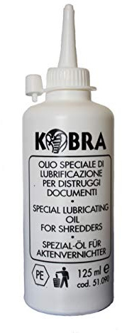 KOBRA Olio Lubrificante per Distruggidocumenti scatola da 4 flaconi, 125 ml