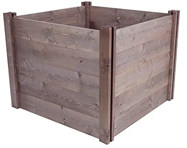 Suttons Modular Wooden Square Compost Bin, 91 x 91 x 68cm, 573 litre capacity, easy to assemble, made from sustainable wood, ideal for composting garden and kitchen waste