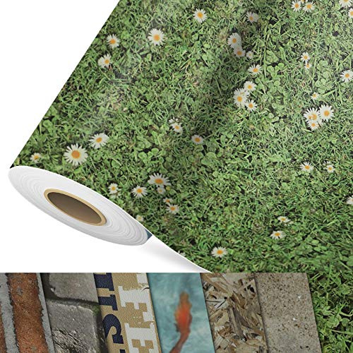 Revestimiento de suelo de PVC Daisies - extra resistente a la abrasión (espumado) - Foto-impresión de pradera de flores - Superficie en relieve - Se vende por metros (100 x 100 cm)