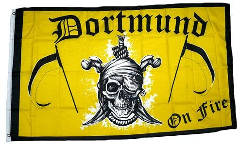 Fahne/Flagge Dortmund on Fire gelb 90 x 150 cm