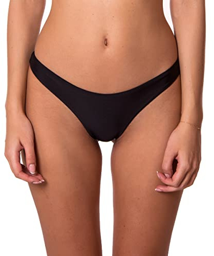 RELLECIGA bañador Braguita brasileña Bikini para Mujer Negro S