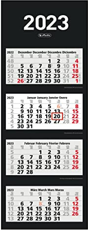 herlitz Calendrier mural 2023-33 x 87,5 cm - 4 mois