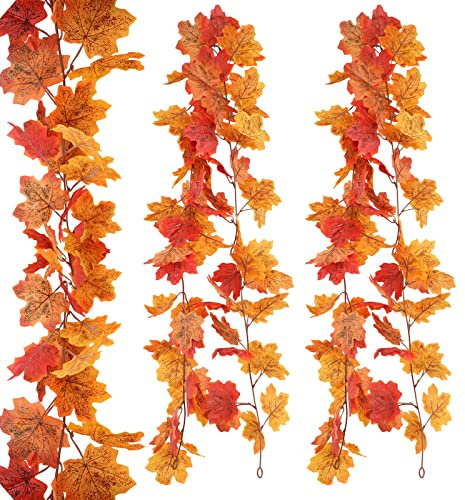2 Pezzi Foglie di Acero di Vite Artificiali Ghirlanda di Acero Artificiale Ghirlanda di Foglie Autunnali Ringraziamento Ghirlanda di Foglie d’Acero Artificiali per Feste Camino Decor Natalizie (A)