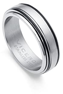 Viceroy Magnum | Anillo Hombre Negro Mate Plateado | Talla 22 | 75329A02200