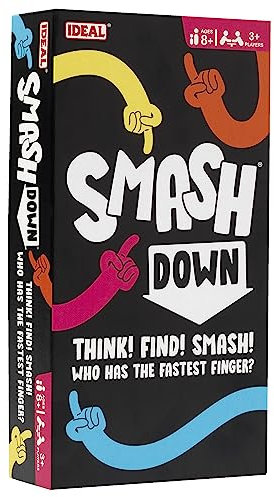 Ideal | Smash Down: Think! Find! SMASH! Who has the fastest finger? | Family Party Games | 3+ Players | Ages 8+