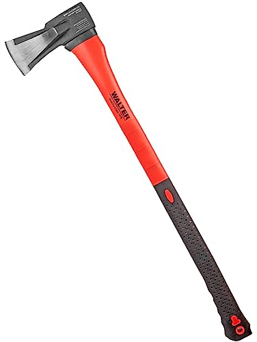 WALTER Spaltaxt 2000 g 80 cm - Für beeindruckende Schärfe & Haltbarkeit - Kohlenstoffstahl - Hohlgeschmiedeter Spreizkeil - Effizienter Holzspalter
