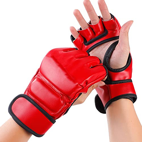 Guanti Boxe a Mezze Dita per Unisex, Guanti MMA con Palmo Aperto per Allenamento di Combattimento, Guanti Kickboxing Perfetti per Tutti i Livelli di abilità