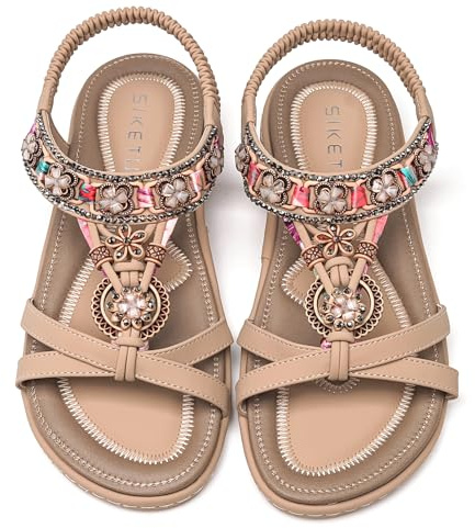 Vunavueya Donna Scarpe Sandali Moda con Cinturino Casual Estive Sandalo a Punta ApertaBeige 37