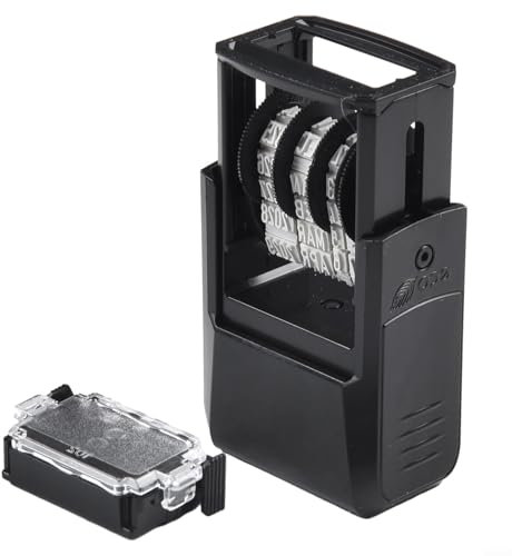 Selbstfärbender Gummistempel, Mini Dater, Datumsstempel, 4810, Abdruckspezifikationen 20 x 3 8 mm (Englischer Kalender - Schwarz)