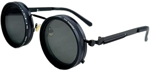Lunettes de soleil polarisées arrondies | Lunettes de soleil réglables pour hommes 1 à 9 vitesses Lunettes de soleil teintes Lunettes de soleil rondes avec verres filtrants ND, accessoires de lunettes