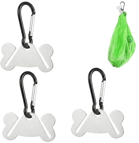 BLPRKOT 3 Pezzi portasacchetti cane cacca in metallo, Supporto vivavoce per sacchetti di cacca di cane Porta borsa per cacca di cane Portasacco per rifiuti Borsa porta cacca per cani(nero)