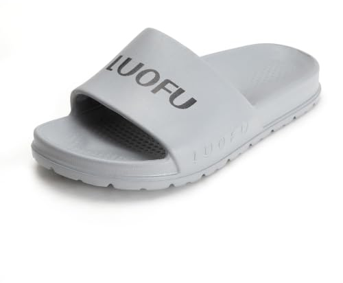 CLEIKS Ciabatte da Uomo Sandali Spiaggia Infradito Antiscivolo Resistenti per Piscina Interni ed Esterni (Grigio,42EU,SU9091)