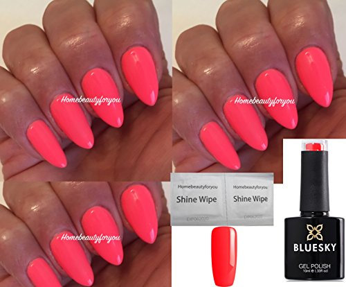 BLUESKY NAIL GEL POLISH PINK BRIGHT CORAL PINK SUMMER A74 LED UV SOAK OFF (Requires Drying Under UV LED Lamp) …
