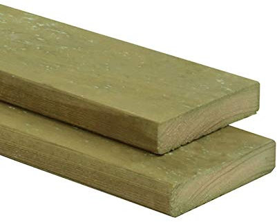 Lames de terrasse rainurées - 27 x 145 mm - Longueur : 30 cm - En pin imprégné