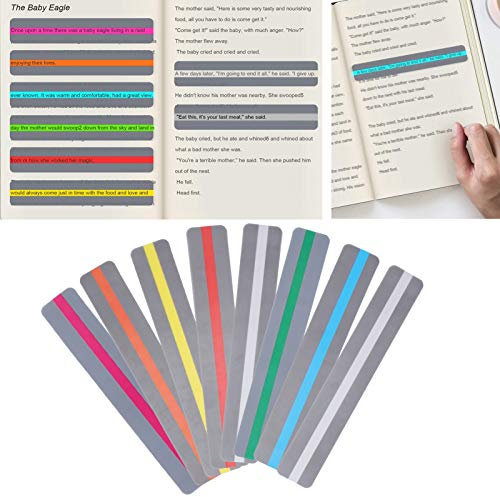 Eulbevoli 8 Bandes de Lecture guidées, Le TDAH et pour réduire Le Stress visuel.Les règles de Lecture Assorties de Couleurs aident à Lutter Contre la dyslexie pour Les Enfants