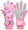JUPSK Guanti da sci invernali per bambini, motivo unicorno, rosa, impermeabili, antiscivolo, in peluche, guanti termici da snowboard per bambini e bambine dai 7 ai 9 anni