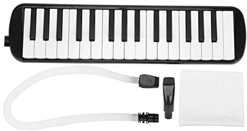 Beginner's Portable 32-Key Melodica with Carry Bag and Cornet Mouthpiece - Black