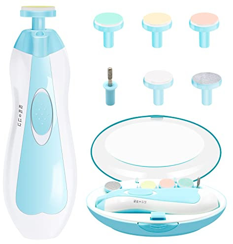 Baby Nail File, 6 in 1 Safety Cutter Trimmer Clipper with LED Front Light - Safe and Quiet, Baby Nail Trimmer for Newborn Toddler Toes and Fingernails, Trim and Polish