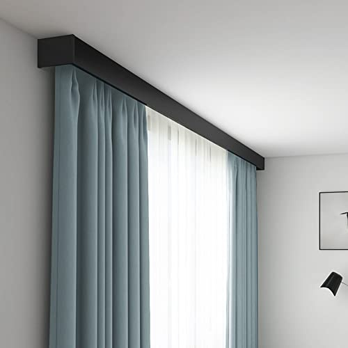 ZSHINE Four-in-One Curtain Pelmet with Double Rails Decorative Panel and Optional Smart Light Belts Ceiling Mounting Customize Length for Living Room Bedroom Kitchen Room