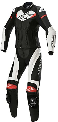 Alpinestars Stella GP Plus Ladies Two Piece Tuta in pelle per moto, nero/bianco/rosso, 44