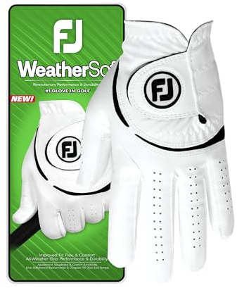 FootJoy Weathersof Golfhandschuh für Herren, Weiß/Schwarz, Größe S EU